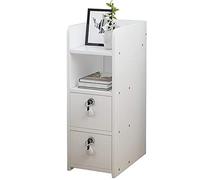 Sywlwxkq Comodino, armadietto Stretto, Piano di Lavoro Grande e 2 cassetti, più Spazio di archiviazione, Design con Serratura, Facile da installare, L20/25/30X P39X H60cm (Size : A)