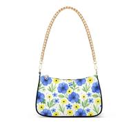 SyXIOP Acquerello Blu Giallo Floreale alla moda tracolla spalla con multi tasche borse a mano per viaggiare