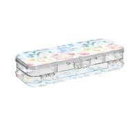 SyXIOP Acquerello Fiori Colorati Progettato Plastica Matita Box Trasparente 2 Strato Penne Scatole Caso Per I Bambini Con Coperchio