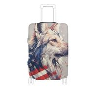 SyXIOP African Wild Dog 4 luglio Independence Day copertura elastica per bagagli grande resistente ai graffi adatta per bagagli da 45 a 81 cm, African Wild Dog 4 luglio Giorno dell'indipendenza, L 26