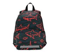 SyXIOP Angry Animal Shark Fish Red Black bambini zaini per ragazze elementare imbracatura con guinzaglio librerie per ragazza mochilas para ni?as de 2 a?os
