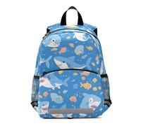 SyXIOP Angry Great White Shark Sky Blue zaini per bambini con guinzaglio libri borsa per 6 anni mochilas para ni?as de 2 a?os