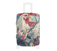 SyXIOP Animal Chicken 4 luglio Independence Day Copertura elastica per bagaglio a mano resistente ai graffi adatta per bagagli da 46 a 81 cm, Animal Chicken 4 luglio Giorno dell'indipendenza, L 26-28