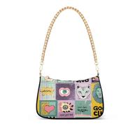 SyXIOP Arte moderna viola Leone Tigri Cuori borse a tracolla alla moda per le donne con multi tasche borse a mano per le donne regali di compleanno