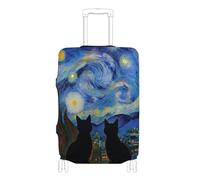 SyXIOP Black Cats Lover Starry Night - Copertura elastica per bagagli, antigraffio, adatta per bagagli da 45,7 a 81,7 cm, Notte stellata amante dei gatti neri, XL 29-32 in, Classico