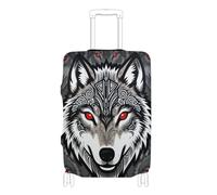 SyXIOP Black Wolf Totem - Copertura elastica extra large per bagagli, adatta per bagagli da 45,7 a 81,7 cm, Totem Lupo Nero, M 22-24 in, Classico