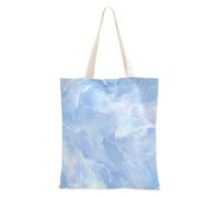 SyXIOP Blu Marmo Texture Chic Tote Bag Tela con manici Estetica Canvas Tote Bag Canvas Borse della spesa per la spesa per Amico Bolsa de lona