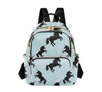 SyXIOP Blue Cartoon unicorni Silhouette 32,5 pollici multiuso borsa zaino moda piccolo per viaggi e lavoro, Silhouette di unicorni blu del fumetto, M, Casual