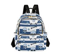 SyXIOP Blue Gemstone Skull 32,5 Pollici borse multiuso libro per le donne donne zaino moda per scuola e infermiera, Teschio con pietre preziose, S, Casual
