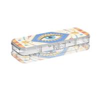 SyXIOP Boemia Occhi Blu Progettato Scatola di Plastica Per Matite 2 Strato Penne Trasparente Scatole di Caso Per Forniture Artistiche Con Coperchio A