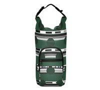 SyXIOP Bolsa para Botella De Agua - Borraccia a righe verde scuro a righe con borsa per il trasporto, elegante bottiglia d'acqua isolata, 50/61/91/1,134 g, per passeggiate quotidiane, escursioni e