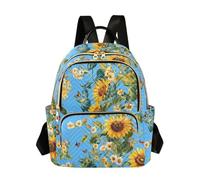 SyXIOP Borsa a 12,5 pollici del computer portatile dello zaino del computer portatile di affari del lavoro di giallo del girasole rustico, Giallo Girasole Rustico, Medium, Casual