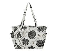 SyXIOP Borsa a mano da donna, borsa da viaggio, alla moda, elegante, con fiori e margher