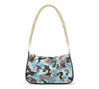 SyXIOP Borsa a tracolla da donna alla moda blu mimetica con tasche multiple per donne signore