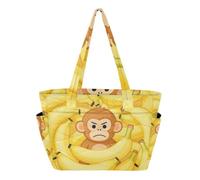 SyXIOP Borsa a tracolla da donna con scimmie e banane