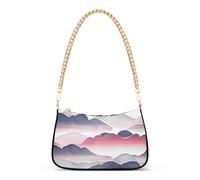 SyXIOP Borsa a tracolla in pelle alla moda con nuvole a righe giapponesi con tasche multiple per le donne per viaggiare