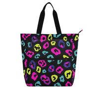 SyXIOP Borsa a tracolla per libri per bambini, ragazzi e ragazze, motivo leopardato blu viola nero design minimalista borse a tracolla con tasche con cerniera per scuola, shopping, viaggi bolsos para
