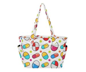SyXIOP Borsa da donna pieghevole con motivo a pois e pillole colorate