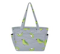 SyXIOP Borsa da piscina, borsa da spiaggia Oliver Jeffers stile kiwi giada uccello verde