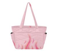 SyXIOP Borsa da spiaggia da donna con fiamme fluo rosa