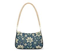 SyXIOP Borsa da viaggio a tracolla con motivo floreale verde William Morris, alla moda, con tasche multiple, da donna