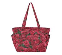 SyXIOP Borsa da viaggio da donna vintage elegante con garofano rosso floreale