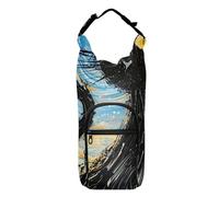 SyXIOP Borsa per bottiglia d'acqua con il cielo stellato e il gatto nero, versatile borsa termica per bottiglia d'acqua da 50 ml, per passeggiate quotidiane, escursioni e altre attività all'aperto