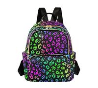 SyXIOP Borsa per computer portatile alla moda da 31,5 cm, stampa leopardata al neon per donne zaini per scuola e infermiera, Stampa leopardata fluo, S, Casual