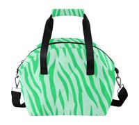 SyXIOP Borsa per il pranzo impermeabile con texture di tigri verde menta per donne e uomini per tutte le stagioni borsa per il pranzo con tracolla rimovibile per picnic e attività all'aperto Bolsa