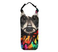 SyXIOP Borsa per il trasporto della bottiglia d'acqua con graffiti a goccia e procione durevole, con portabottiglie da 60/60/81/1134 ml, per passeggiate quotidiane, escursioni e altre attività