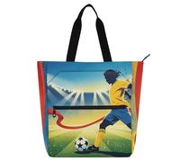 SyXIOP Borsa per libri Art Tote Bag per bambini, donne e uomini, 2026 Pallone da calcio Coppa del Mondo di calcio Resistente Resistente Riutilizzabile Biblioteca Borsa della spesa per la Scuola