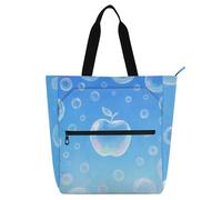 SyXIOP Borsa per libri Art Tote Bag per bambini ragazzi ragazze, blu frutta bolla design minimalista Piano lezione borsa per la scuola Shopping drogheria para libros de lectura
