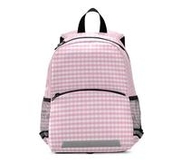 SyXIOP Borsa per libri con motivo a scacchi rosa per bambini e ragazzi con coulisse per mochila elementare para ni?as