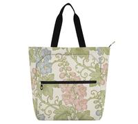 SyXIOP Borsa per libri per bambini e adulti, rosa blu motivo floreale William Morris design minimalista borsa attività per bambini con cerniera per scuola lavoro viaggi tela para