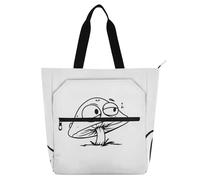 SyXIOP Borsa per libri per bambini per gli amanti dei libri, divertente fungo nero e bianco tasche multiple biblioteca libro tote bag con tasche per scuola lavoro viaggi bolsa para llevar