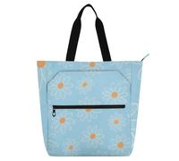 SyXIOP Borsa per libri per bambini per gli amanti dei libri, fiori blu margherita resistente ai graffi borse per insegnanti borse con tasche interne per scuola lavoro viaggi bolso para libros