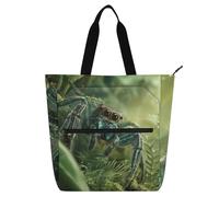SyXIOP Borsa per libri per bambini, studenti, adulti, ragno 3D, verde facile da pulire, borsa a tracolla con cerniera per scuola, lavoro, viaggi, mochilas para lectores