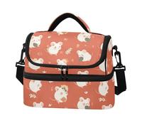 SyXIOP Borsa termica a doppio strato con topo furetto arancione, resistente all'olio, con tasca laterale in tessuto per spiaggia, viaggi, auto termica per Frio y calienta