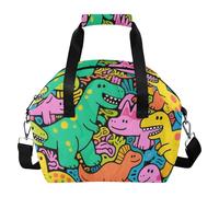SyXIOP Borsa termica impermeabile per il pranzo con dinosauri carini e colorati a prova di perdite con tracolla rimovibile per viaggi di shopping lonchera aislada