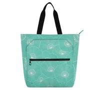 SyXIOP Borsa tote carina per bambini, donne e uomini, verde trasparente Morning Glory facile da pulire resistente riutilizzabile biblioteca borsa della spesa per la scuola shopping spiaggia bolsa para
