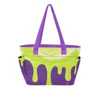 SyXIOP Borsa tote da spiaggia a goccia verde limone viola