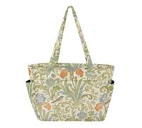 SyXIOP Borsa tote donna borsa da spiaggia retrò Iris Bird William Morris beige
