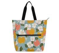 SyXIOP Borsa tote per bambini, donne, uomini, frutta paradisiaca cattiva verde chiaro resistente agli strappi riutilizzabile borsa della spesa con cerniera per la scuola shopping viaggi tela para