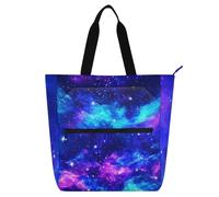SyXIOP Borsa tote per bambini per bambini donne uomini, galassia blu-viola resistente ai graffi per bambini borsa tote con cerniera per scuola lavoro viaggi bolsa para llevar