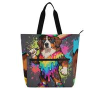 SyXIOP Borsa tote per libri per bambini, donne e uomini, stile goccia Bourne Hill giocatore di baseball resistente agli strappi borse per insegnanti con cerniera per scuola e tempo di gioco bolso para