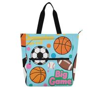 SyXIOP Borsa tote per libri per bambini e adulti, palla da calcio 2026, grande, resistente, riutilizzabile, per biblioteca, borsa della spesa per scuola, lavoro, viaggi per libri
