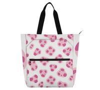 SyXIOP Borsa tote per libri per bambini per gli amanti dei libri, rosa con stampa leopardata resistente ai graffi riutilizzabile borsa per la spesa con cerniera per la scuola shopping spiaggia para