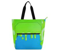 SyXIOP Borsa tote per libri per bambini per ragazzi ragazze donne stile graffiti street graffiti blu verde resistente all'acqua biblioteca libro borsa shopping bag con manici con cerniera per la