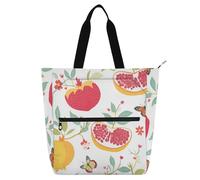 SyXIOP Borsa tote per libri per bambini ragazzi ragazze, melograno fresco frutta rossa robusta biblioteca libro tote bag con tasche per la scuola shopping viaggi bolsa para llevar libros