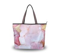 SyXIOP Borse a tracolla con cerniera in tessuto di seta oro rosa marmo borse alla moda per le donne sotto per tutti i giorni e viaggi, Marmo oro rosa., Large